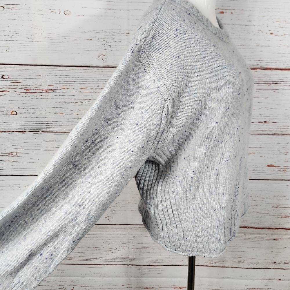 CLUB MONACO Light Blue Speckled Wool Blend Crew Neck Sweater Large - Picture 8 of 11